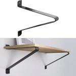 Wspornik do półki drewnianej czarny LOFT 250x220mm