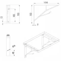 Wspornik do półki drewnianej czarny LOFT 150x150mm