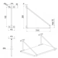 Wspornik do półki drewnianej czarny LOFT 210x165mm