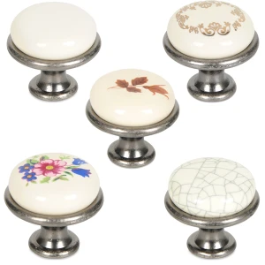 Gałka meblowa gałka do mebli gałka do szafki porcelana stare srebro