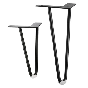 Noga meblowa skośna czarna VIANO HAIRPIN 2 PRĘTY 20/40cm