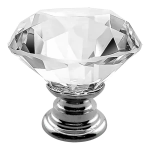 Gałka meblowa uchwyt do mebli kryształ 30mm płaski