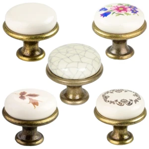 Gałka meblowa gałka do mebli gałka do szafki porcelana stare złoto