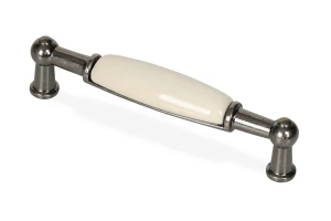 Uchwyt meblowy z porcelaną uchwyt do mebli stare srebro M-0
