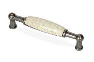 Uchwyt meblowy z porcelaną uchwyt do mebli stare srebro M-4