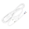 Kabel zasilający 2m biały z włącznikiem
