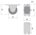 Rolka meblowa sztywna fi30mm gumowa